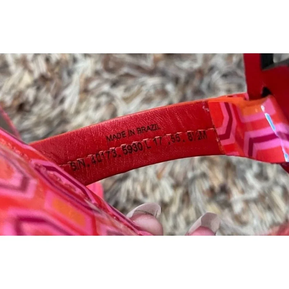 Tory Burch Miller Sandals Flip Flop Orange Coral Pink Thong Size 8.5